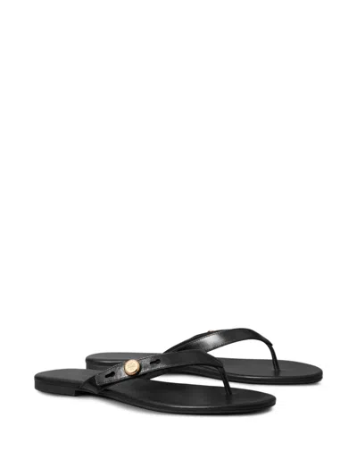 Tory Burch Romy Flat Sandals In Black