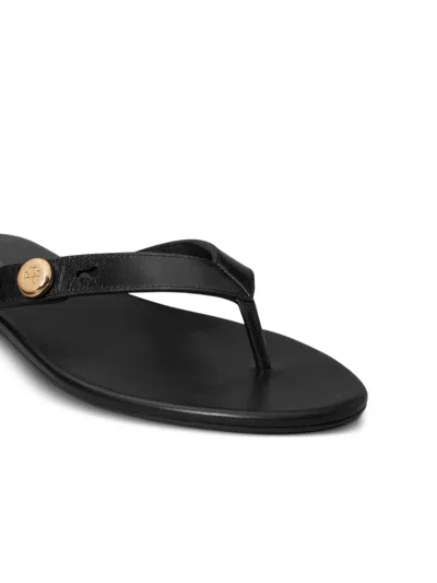 Tory Burch Romy Flat Sandals In Black