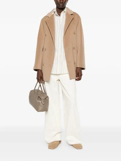 Max Mara Rebus Double-breasted Notched-lapels Coat In Brown