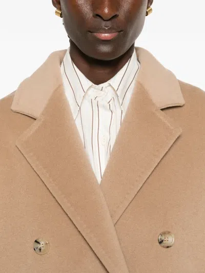 Max Mara Rebus Double-breasted Notched-lapels Coat In Brown