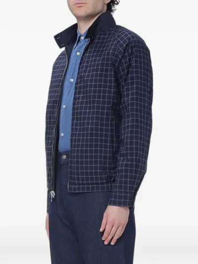 Brooksfield Reversible Check-pattern Jacket In Blue