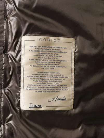 Herno Trapeze Down Jacket With High Collar In Brown