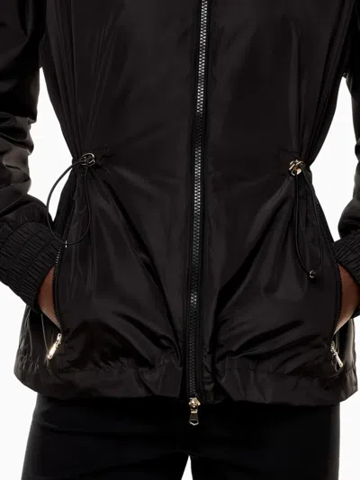 Ea7 Drawstring-waist Bomber Jacket In Black