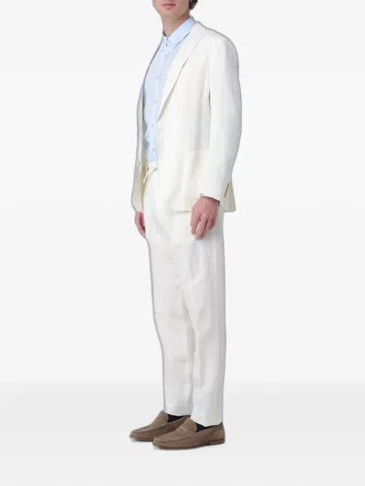 Eleventy Single-breasted Suit In White
