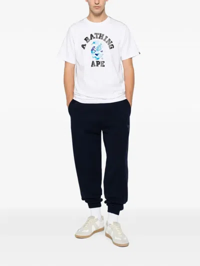 A Bathing Ape Logo-print T-shirt In White