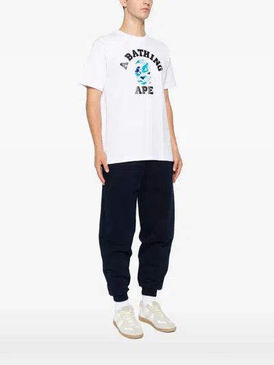 A Bathing Ape Logo-print T-shirt In White