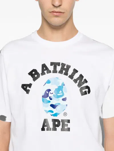 A Bathing Ape Logo-print T-shirt In White