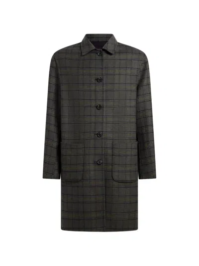 Etro Reversible Wool-blend Coat In Black