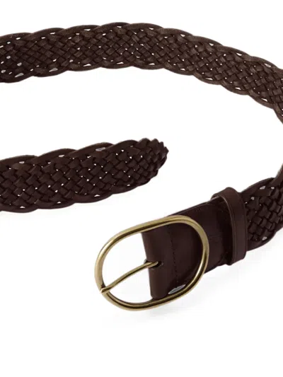 Dragon Diffusion Braided Leather Belt In Brown