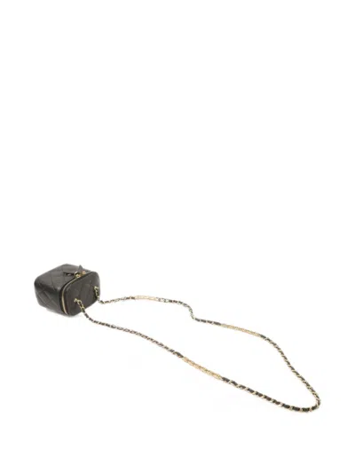 Pre-owned Chanel Vanity Iterlocking-cc Shoulder Bag In Black
