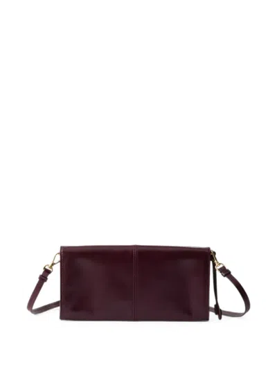 Prada Leather Wallet With Shoulder Strap In Red