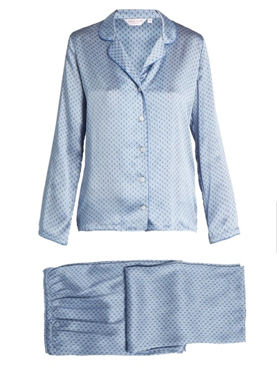 Derek Rose Brindisi Silk-satin Pyjama Set In Powder-blue