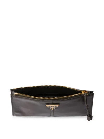 Prada Leather Pouch In Brown
