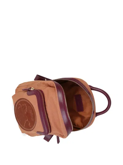 Chloé Logo-patch Backpack In Brown