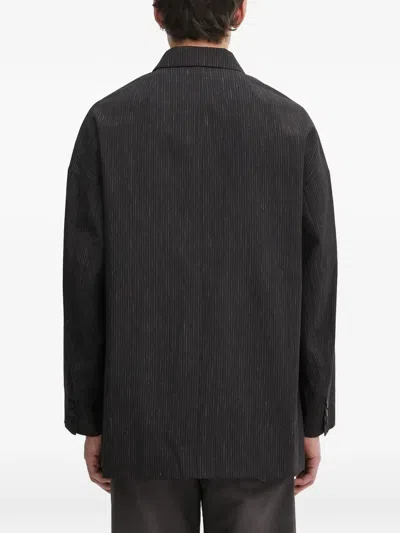 Visvim Pinstripe-pattern Blazer In Black