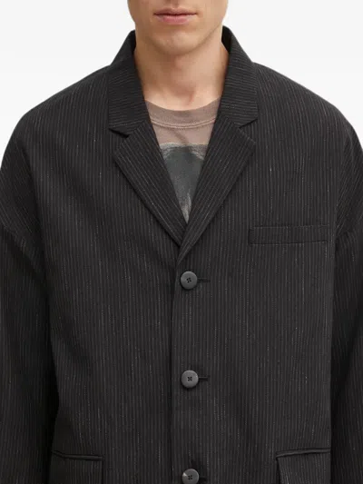 Visvim Pinstripe-pattern Blazer In Black