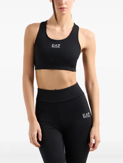 Ea7 Logo-print Tank Top In Blue