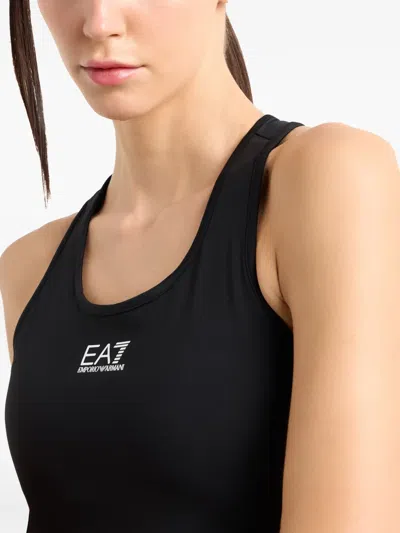 Ea7 Logo-print Tank Top In Blue