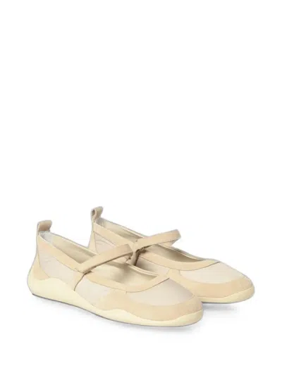 Vic Matie Touch-strap Ballet Flats In Neutral