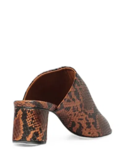 Vic Matie Python-print Leather Sandals In Brown