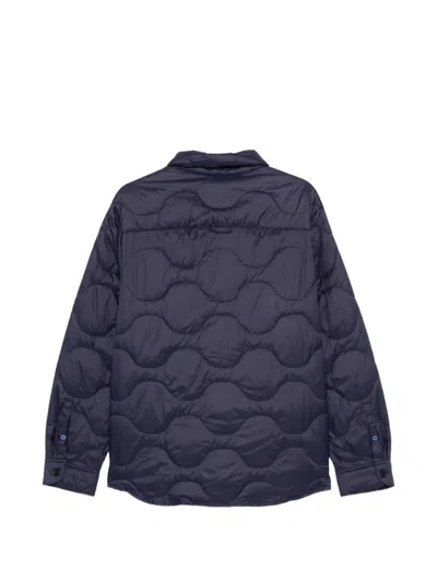 Ps By Paul Smith Quilted Packable Buttoned Jacket In Blue