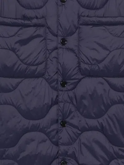 Ps By Paul Smith Quilted Packable Buttoned Jacket In Blue