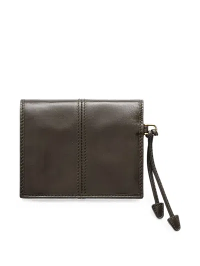 Prada Small Leather Wallet In Green