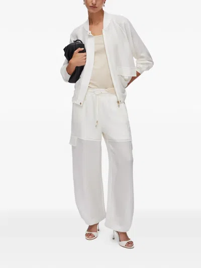 Liu •jo Mesh Bomber Jacket In White