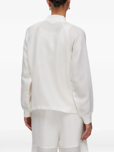 Liu •jo Mesh Bomber Jacket In White