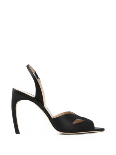 Victoria Beckham Satin Harlow Mask Slingback Heels 100 In Black