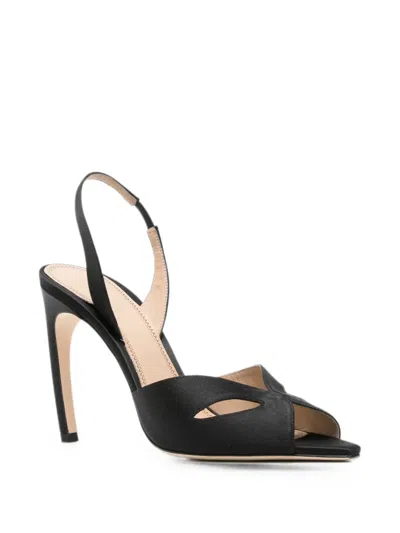Victoria Beckham Satin Harlow Mask Slingback Heels 100 In Black