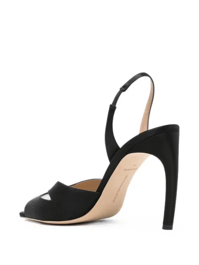 Victoria Beckham Satin Harlow Mask Slingback Heels 100 In Black
