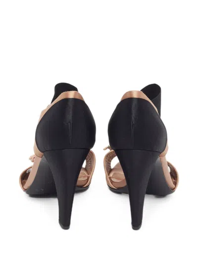 Pre-owned Prada Embellished Ankle-strap Sandals In Gold