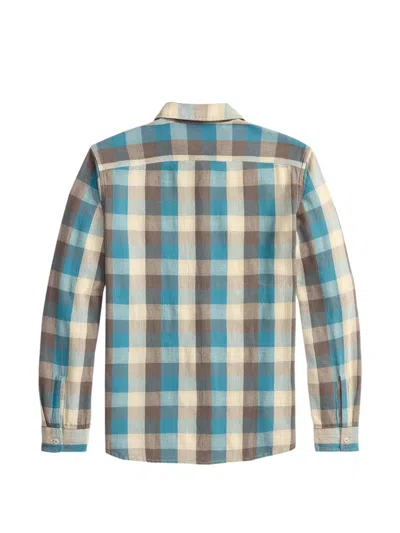 Rrl Buttoned Checked Shirt In Blue
