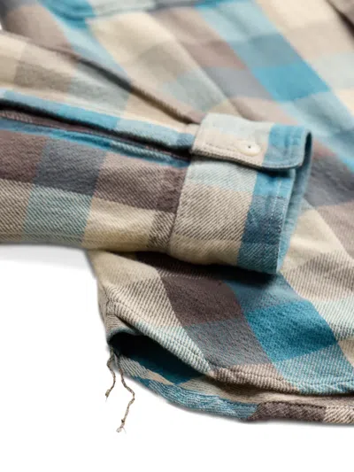 Rrl Buttoned Checked Shirt In Blue