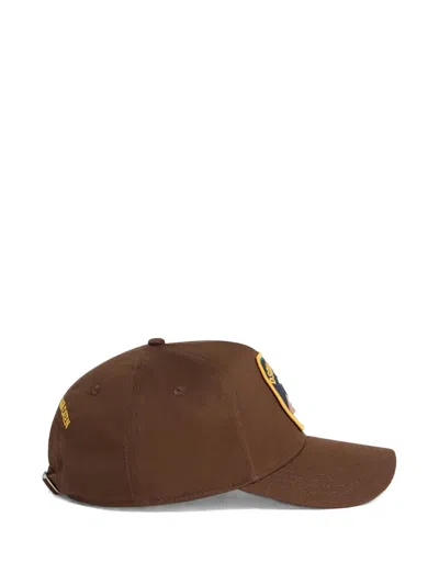 Dsquared2 Logo Patch Baseball Cap In Brown