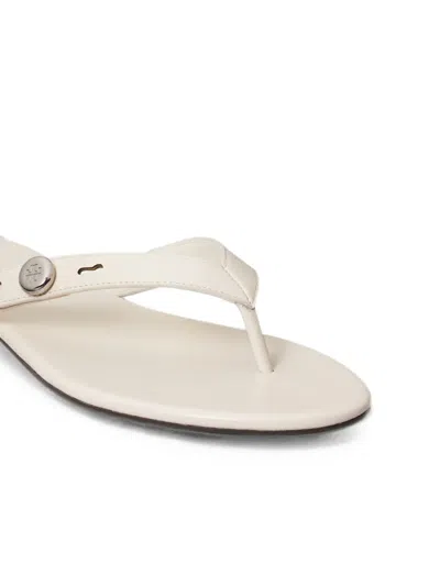 Tory Burch Romy Leather Thong Sandal In White