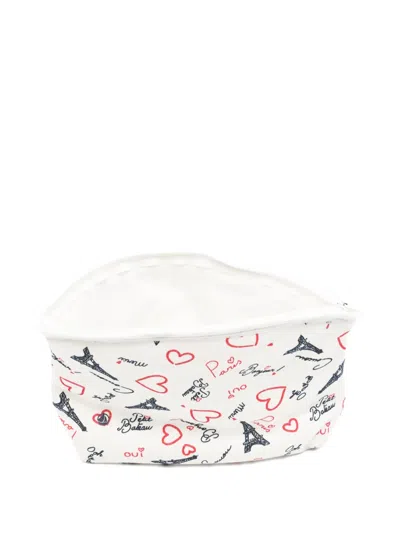 Petit Bateau Patterned Make-up Bag In White