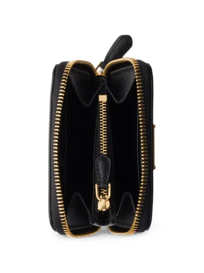 Prada Small Saffiano-leather Wallet In Black