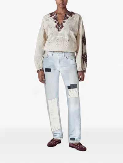 Fortela Patchwork-detail Regular Jeans In Multi
