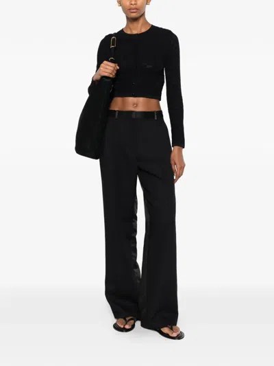 Sandro Button Cropped Cardigan In Black