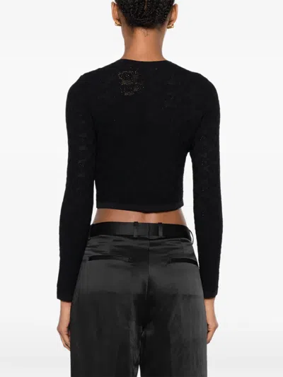 Sandro Button Cropped Cardigan In Black