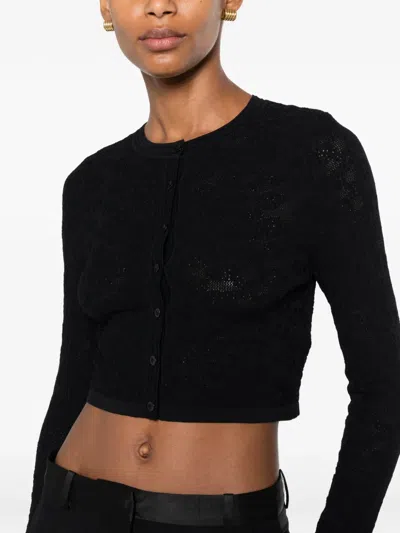 Sandro Button Cropped Cardigan In Black