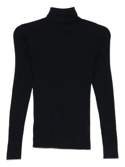 Majestic Soft Touch Long-sleeve Turtleneck In Black