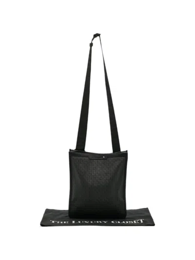 Pre-owned Montblanc Nightflight Messenger Bag In Black