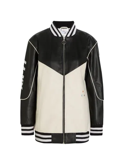 An-y1 Racing Formula Leather Jacket In Black