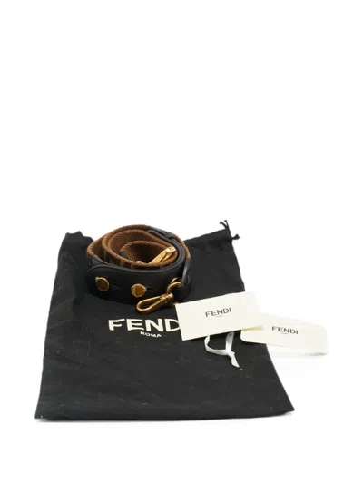 Pre-owned Fendi Zucca Canvas Shoulder Strap In Neutral