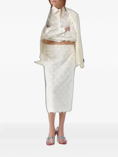 Msgm Jacquard-effect Blazer In White