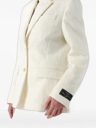 Msgm Jacquard-effect Blazer In White
