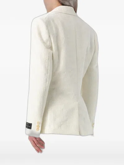 Msgm Jacquard-effect Blazer In White